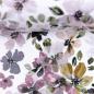 Preview: 60cm Reststück  French Terry Blooming Flower by Christiane Zielinski Blüten Altrosa/Grau/Grün auf Weiß